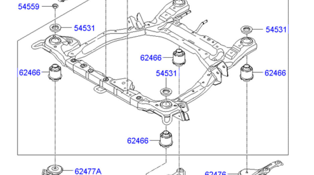 Bucsa cadru motor Hyundai Santa Fe II HYUNDAY OE 62486-2B000