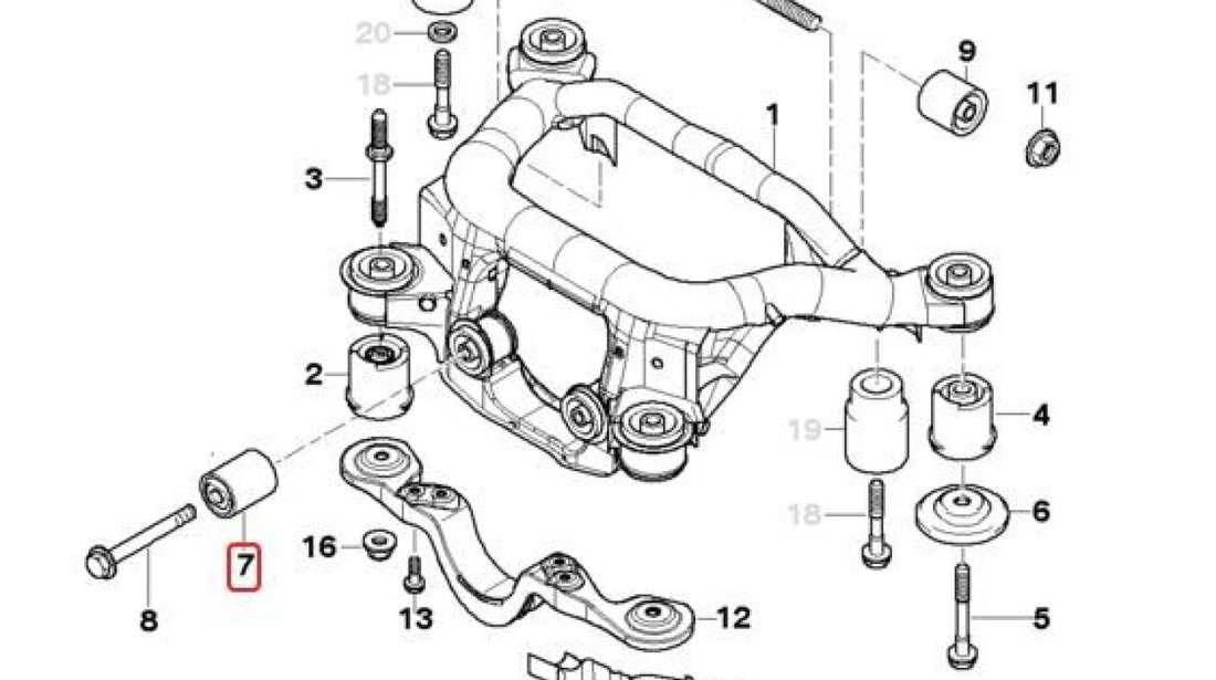 Bucsa centrala jug punte spate spre spate BMW seria 3 E46 (poz.9) LEMFORDER 33176751808