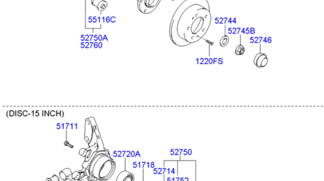 Bucsa fuzeta punte spate spre fata Hyundai Tucson (poz.55116C) HYUNDAY OE 552272D000