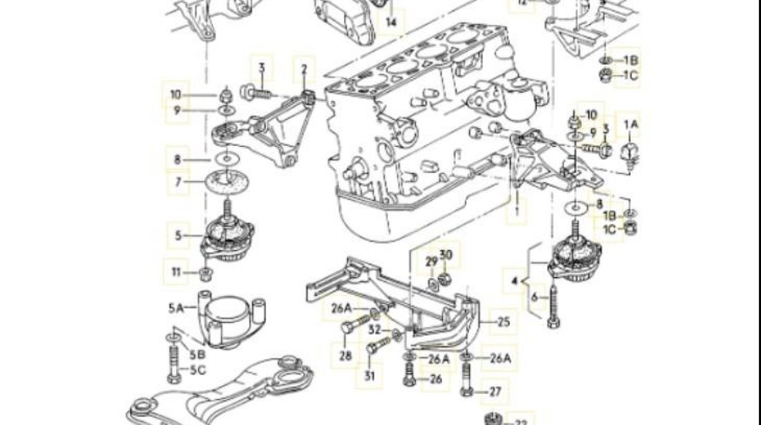 Bucsa jug motor spre fata Audi AUDI 90 (89, 89Q, 8A, B3) 1987-1991 1001990022