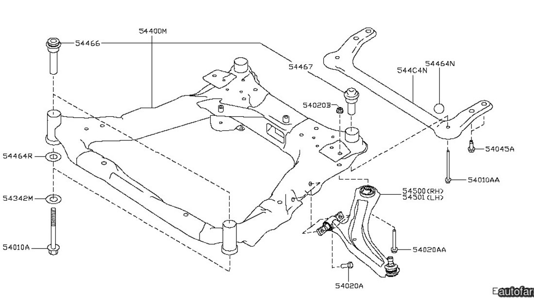 Bucsa jug punte fata spre spate Nissan Qashqai YAMATO 54467-JD00A