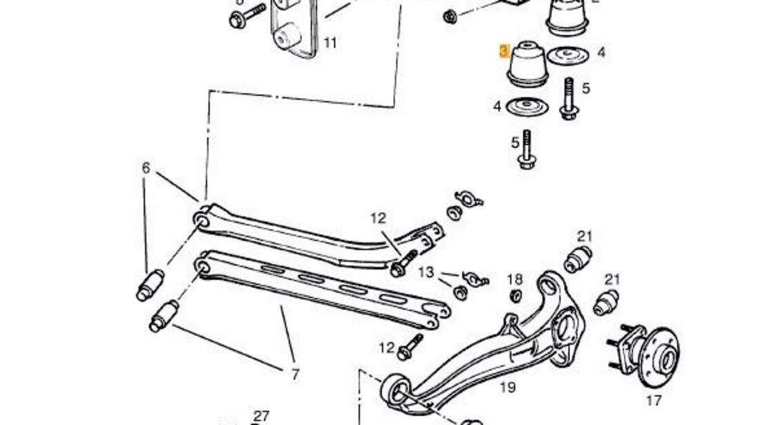 Bucsa punte spate spre fata Opel Vectra B (1995-2002)[J96] 090496681