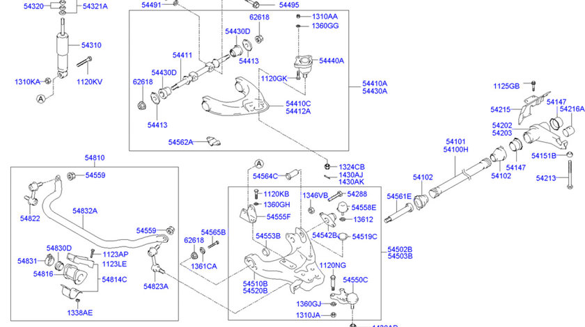 Bucsa suport bara torsiune fata Hyundai Terracan (poz.54102) HYUNDAY OE 54102-H1000