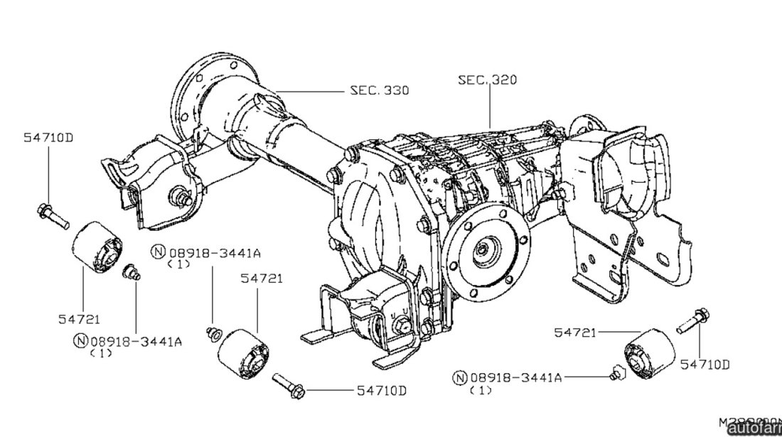 Bucsa suport diferential punte fata Nissan Navara NISSAN OE 54721-EA300