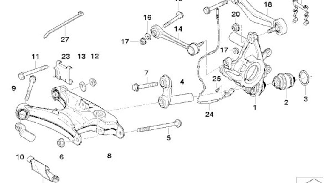 Bucsa tip rulment portfuzeta punte spate BMW seria 5 E 39 TOPRAN 33326767748