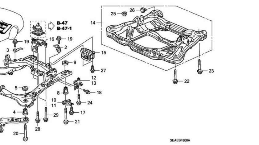 Bucse jug motor spre spate Honda Accord (poz.8 si 9) HONDA OE 50270SEAE01