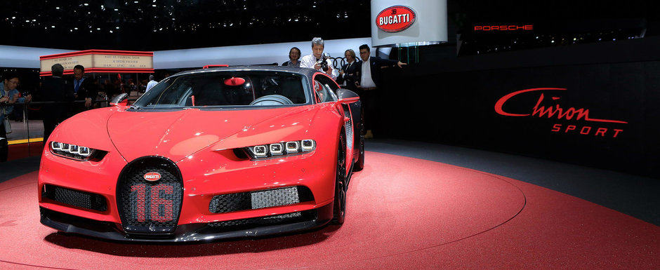 Bugatti a lansat in Geneva o versiune SPORT a noului Chiron. Masina are stergatoare din carbon si costa 2.65 milioane euro