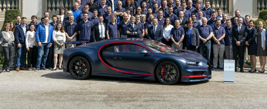 Bugatti a produs Chiron-ul cu numarul 100. Masina a costat 2.85 milioane de euro si este finisata intr-o nuanta mata