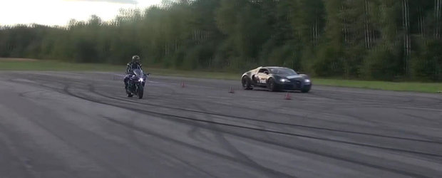 Bugatti Veyron vs Kawasaki Ninja H2. Care-i mai rapida, masina sau motocicleta?