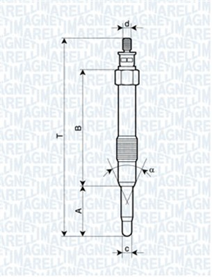 Bujie incandescenta (062900000304 MAGNETI MARELLI) ALFA ROMEO,FIAT,LANCIA