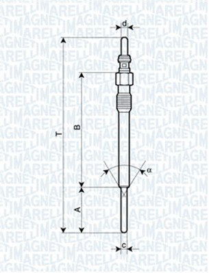 Bujie incandescenta (062900090304 MAGNETI MARELLI) ALFA ROMEO,CHEVROLET,Citroen,FIAT,FORD,LANCIA,OPE...