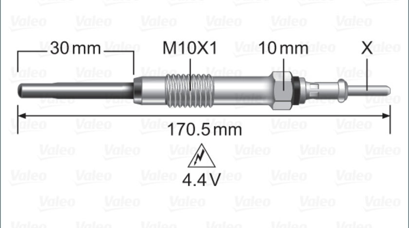 Bujie incandescenta (345247 VALEO) HOLDEN,OPEL,VAUXHALL