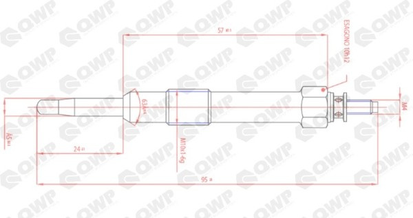 Bujie incandescenta ALFA ROMEO 166 (936) (1998 - 2007) QWP WGP151 piesa NOUA