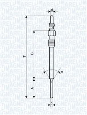 Bujie incandescenta FIAT GRANDE PUNTO (199) (2005 - 2016) MAGNETI MARELLI 062900090304 piesa NOUA