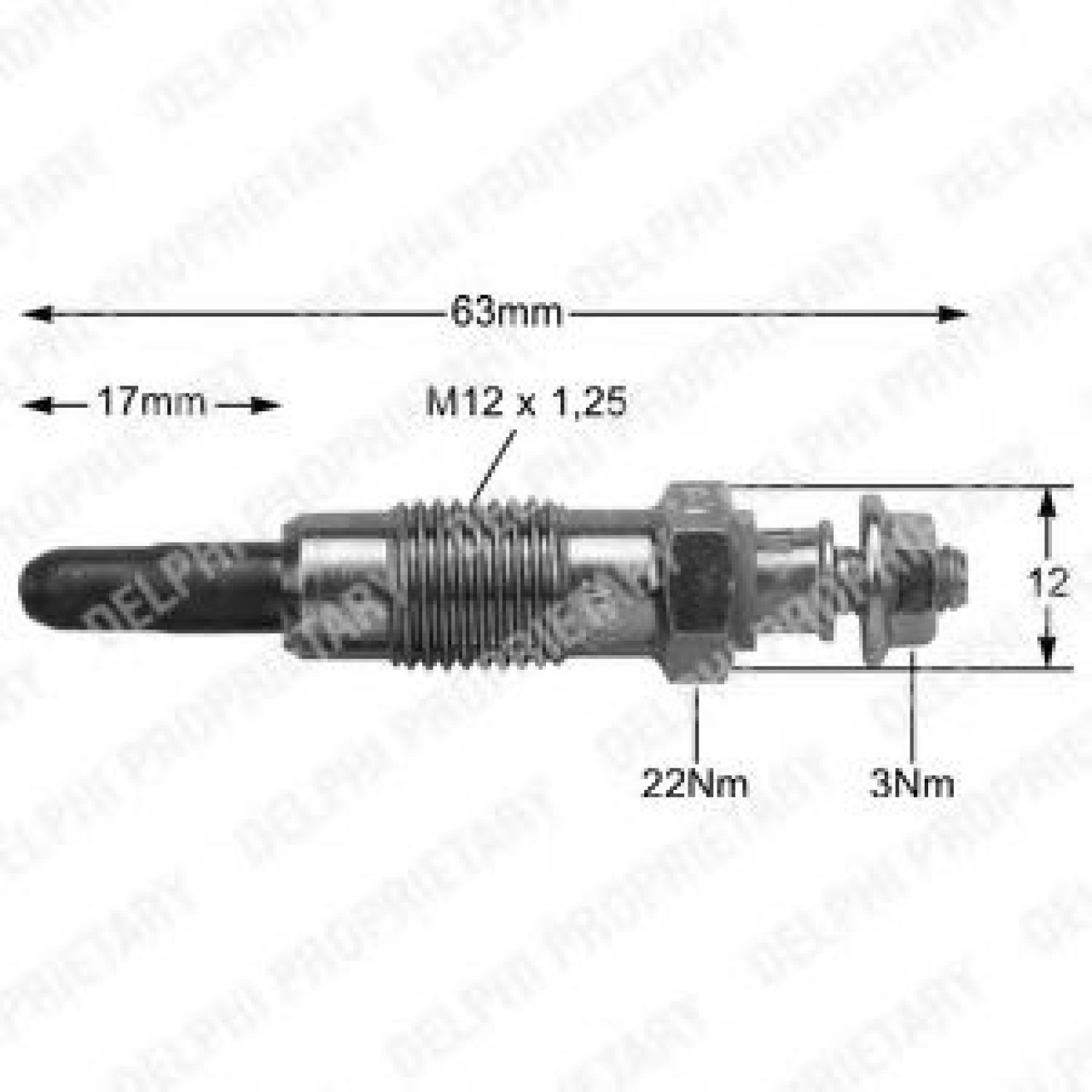 Bujie incandescenta FORD COURIER (J3, J5) (1996 - 2016) DELPHI HDS362 piesa NOUA