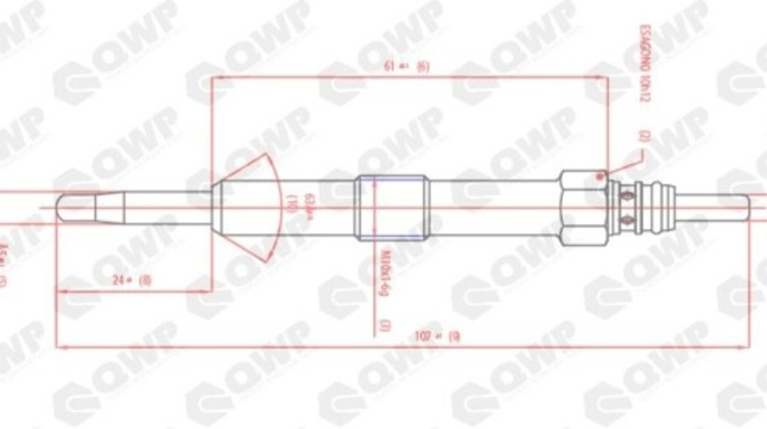 Bujie incandescenta LAND ROVER DISCOVERY II (LJ, LT) (1998 - 2004) QWP WGP171 piesa NOUA