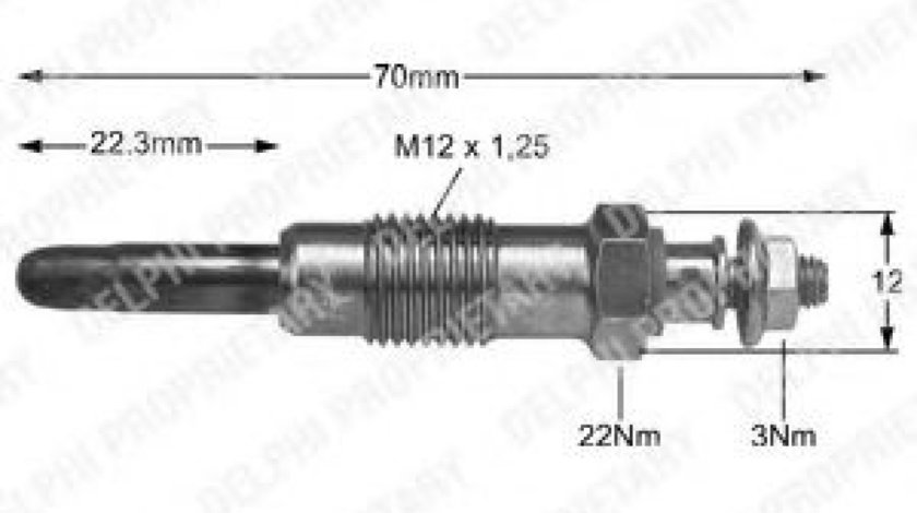 Bujie incandescenta MERCEDES E-CLASS (W124) (1993 - 1995) DELPHI HDS352 piesa NOUA