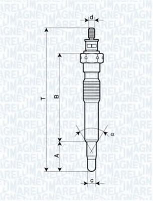 Bujie incandescenta OPEL ASTRA F Hatchback (53, 54, 58, 59) (1991 - 1998) MAGNETI MARELLI 0629000923...
