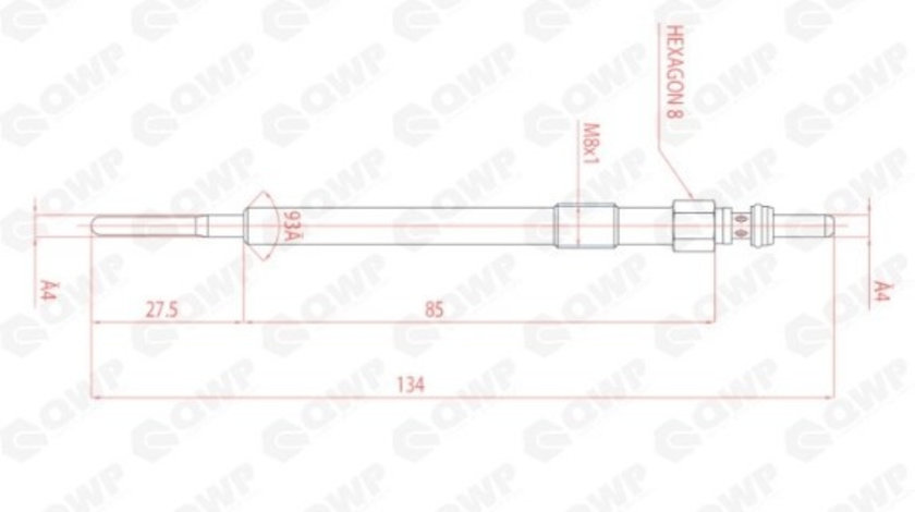 Bujie incandescenta VOLVO S40 II (MS) (2004 - 2016) QWP WGP166 piesa NOUA