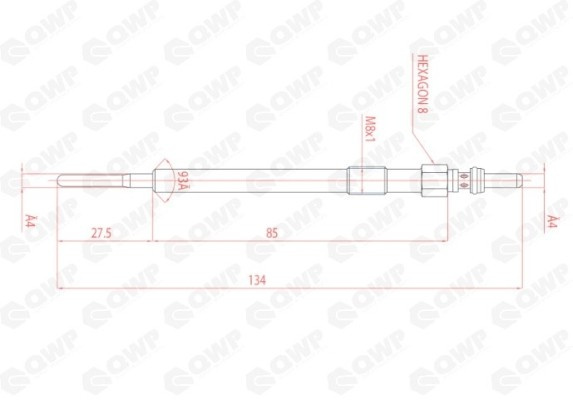 Bujie incandescenta VOLVO S60 II (2010 - 2016) QWP WGP166 piesa NOUA