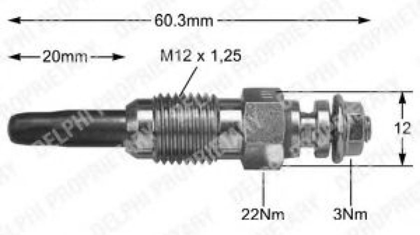 Bujie incandescenta VOLVO V40 Combi (VW) (1995 - 2004) DELPHI HDS343 piesa NOUA