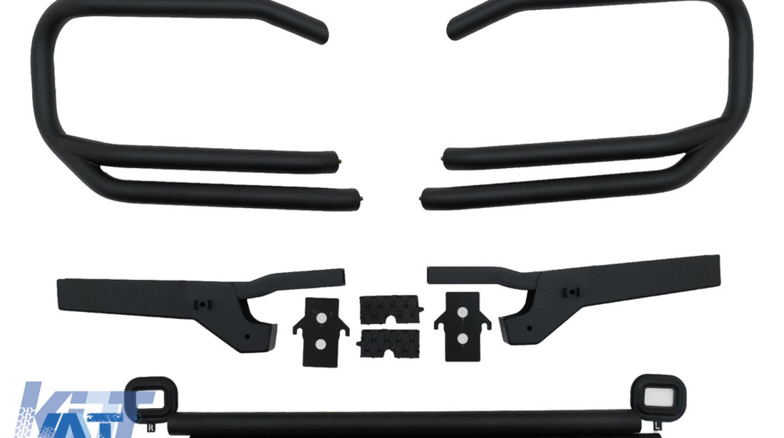 BullBar Bare Protectie compatibil cu Mercedes G-Class Facelift W463 W464 G63 (2018-2022) Negru Lucios