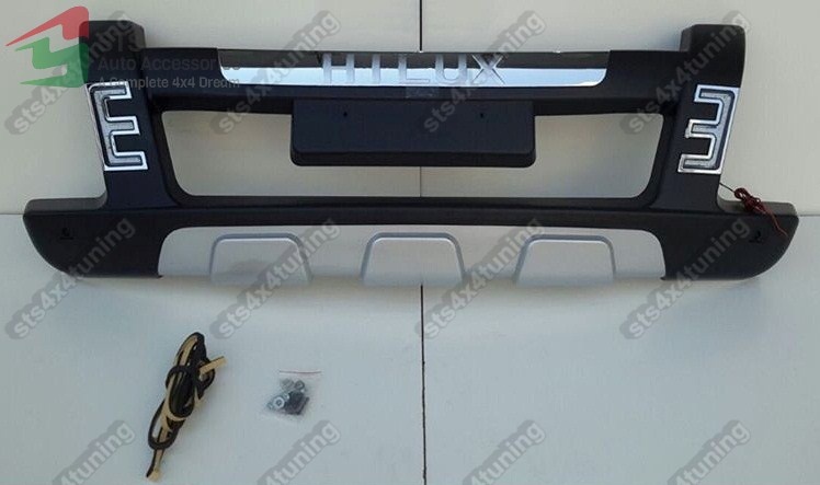 BULLBAR DIN ABS CU LED TOYOTA HILUX VIGO 2012-2016 [V8]BK-SV