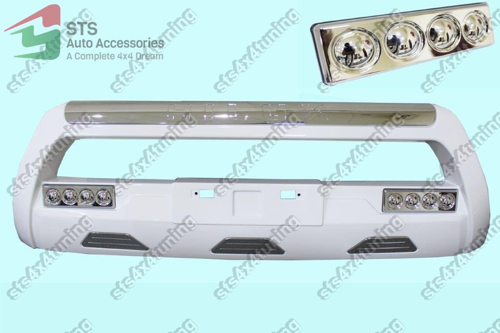 BULLBAR DIN ABS TOYOTA HILUX REVO 2016-2017 ALB+ARGINTIU [V3]