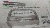 BULLBAR DIN INOX CU SKID NISSAN NAVARA D40 2006-20...