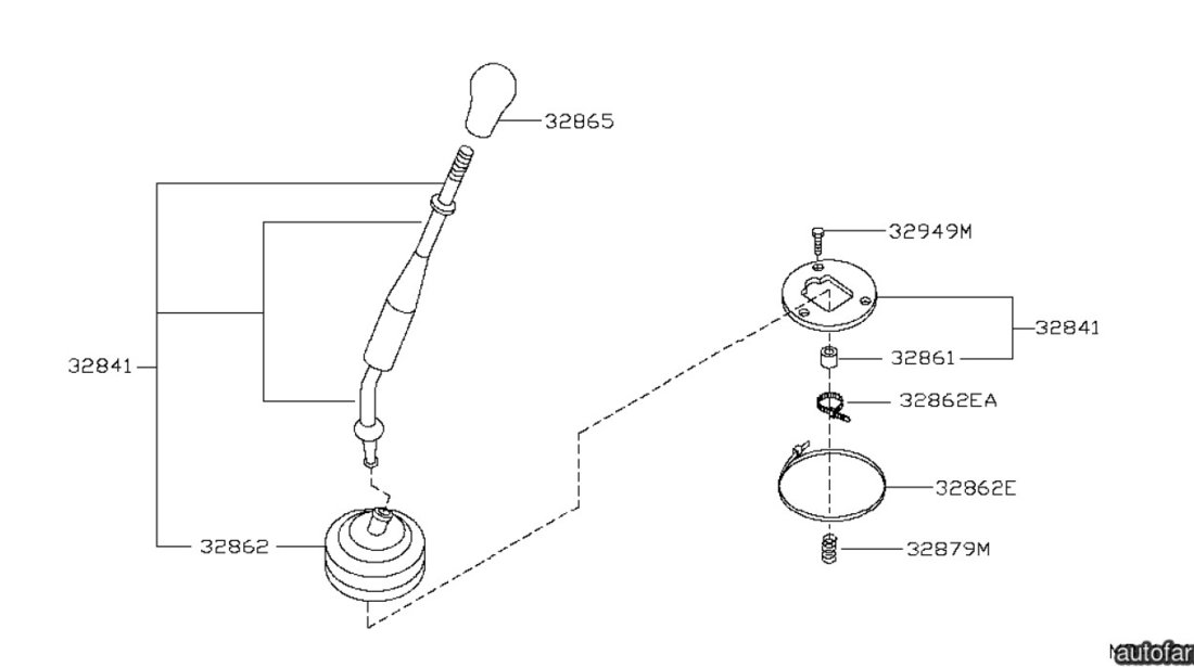 Burduf schimbator viteze Nissan Navara NISSAN OE 32862EA200