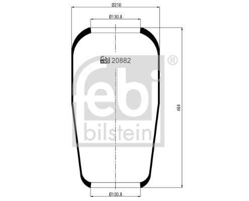 Burduf, suspensie pneumatica (20882 FEBI BILSTEIN) MAN,MERCEDES-BENZ