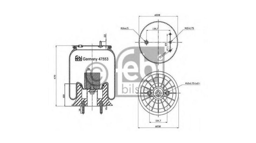 Burduf, suspensie pneumatica DAF LF 45 (2001->) #3 1401484