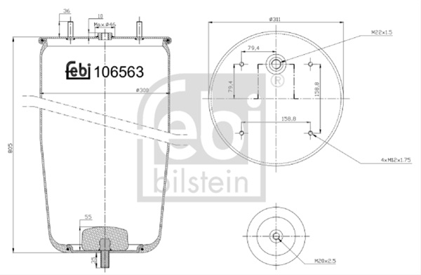 Burduf Suspensie Pneumatica Febi 106563
