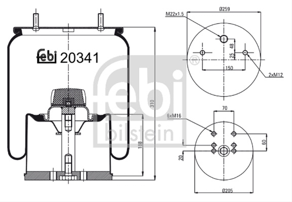 Burduf, Suspensie Pneumatica Febi Bilstein 20341