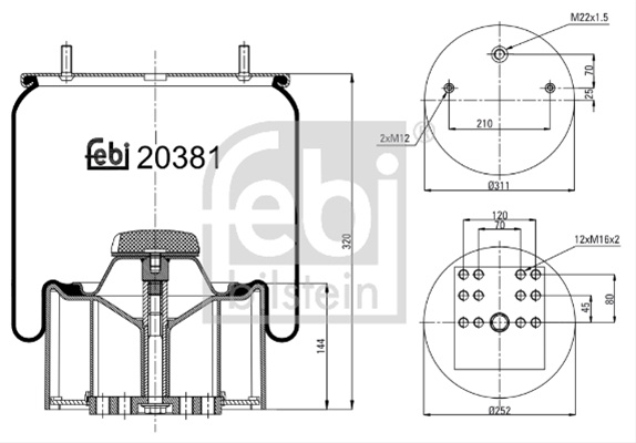 Burduf, Suspensie Pneumatica Febi Bilstein 20381
