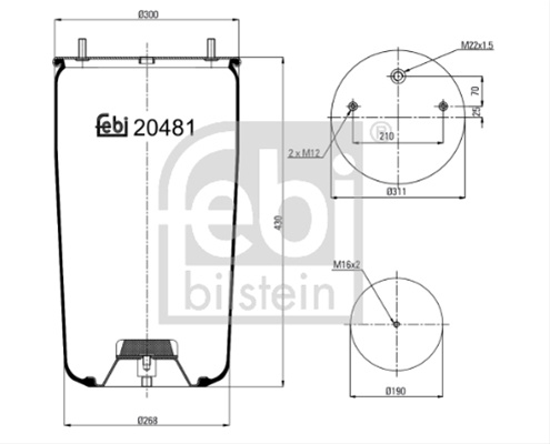 Burduf, Suspensie Pneumatica Febi Bilstein 20481