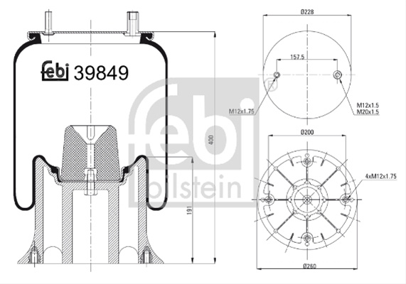 Burduf, Suspensie Pneumatica Febi Bilstein 39849