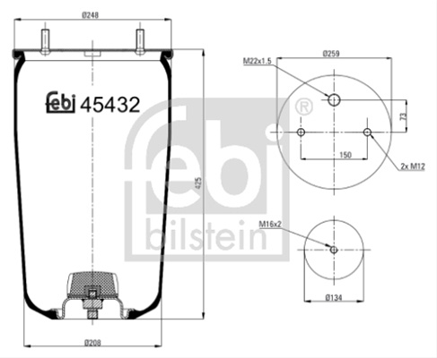 Burduf, Suspensie Pneumatica Febi Bilstein 45432