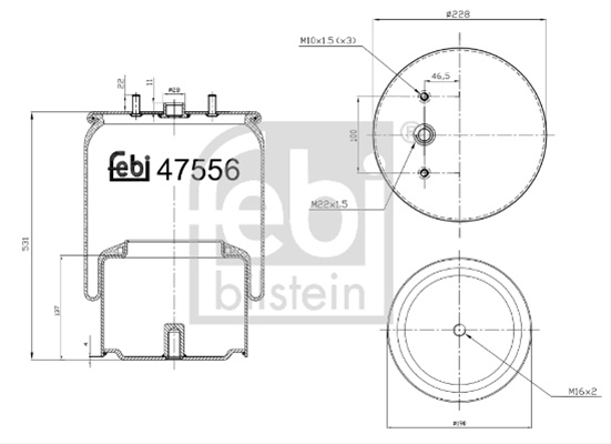 Burduf, Suspensie Pneumatica Febi Bilstein Daf 47556