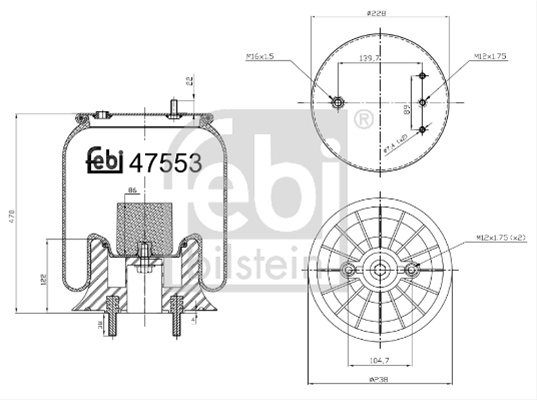 Burduf, Suspensie Pneumatica Febi Bilstein Daf 47553