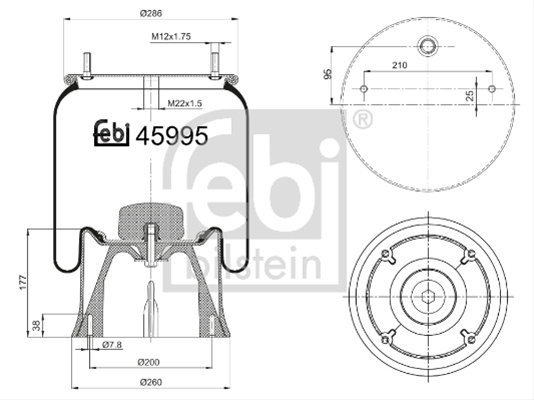 Burduf, Suspensie Pneumatica Febi Bilstein Krone 45995