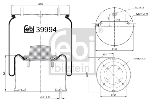 Burduf, Suspensie Pneumatica Febi Bilstein Krone 39994