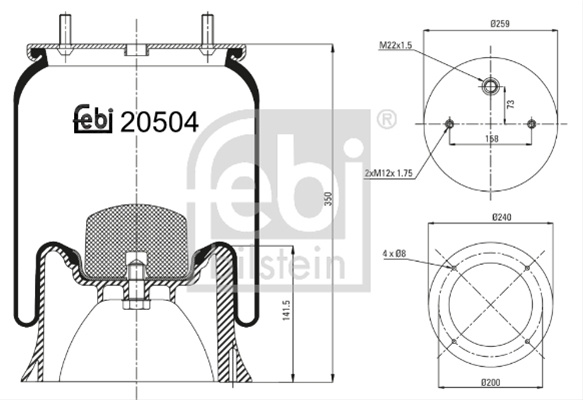 Burduf, Suspensie Pneumatica Febi Bilstein Krone 20504