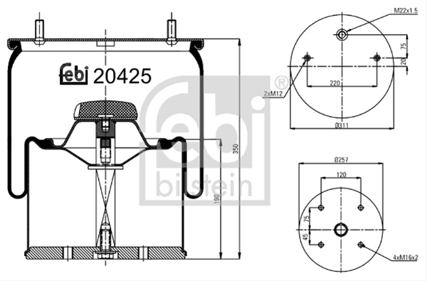 Burduf, Suspensie Pneumatica Febi Bilstein Krone 20425