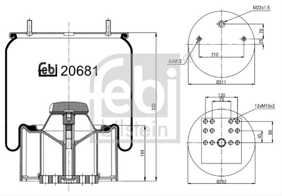 Burduf, Suspensie Pneumatica Febi Bilstein Krone 20681