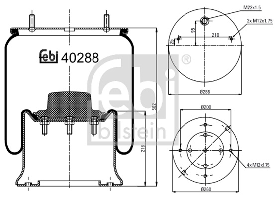 Burduf, Suspensie Pneumatica Febi Bilstein Krone 40288