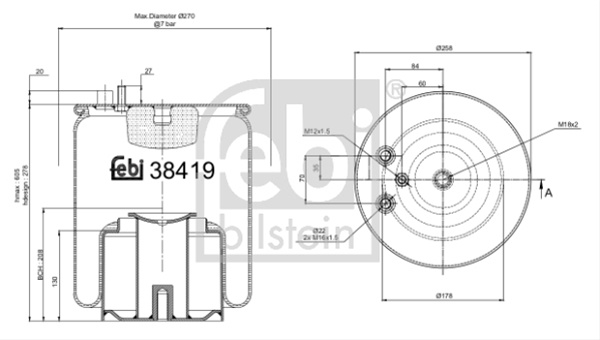 Burduf, Suspensie Pneumatica Febi Bilstein Man 38419