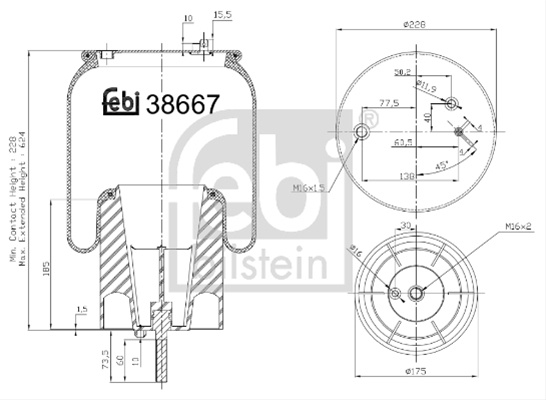Burduf, Suspensie Pneumatica Febi Bilstein Scania 38667