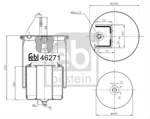 Burduf, Suspensie Pneumatica Febi Bilstein Volvo 46271