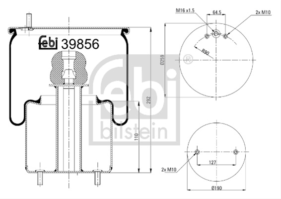 Burduf, Suspensie Pneumatica Febi Bilstein Volvo 39856